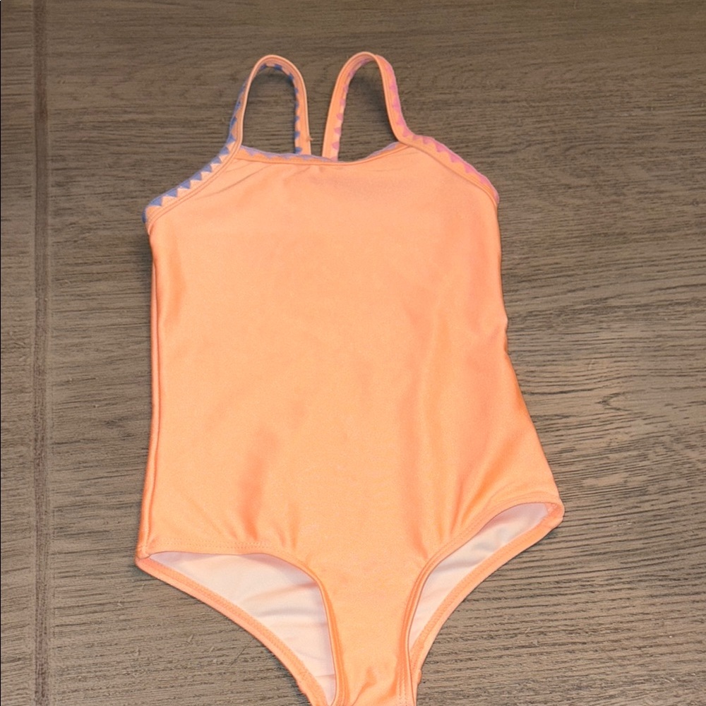 Cotton On Girls One Piece Swimsuit in Peach
